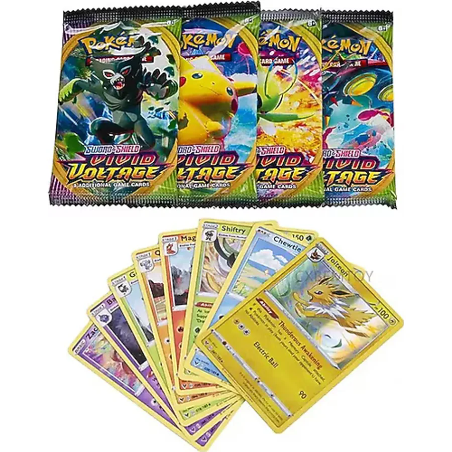 Pokemon X Go Sword & Shield Vivid Voltage Tcg Dx Gx Oyuncu & Koleksiyoner Pokemon Kartı 42 Adet İng.