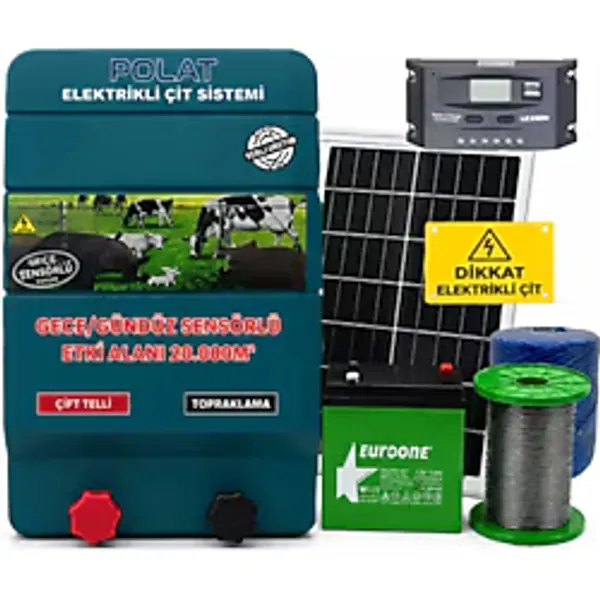 Polat Güneş Panelli Pro 4000 Metre 40-45 Dönüm Elektrikli Çit