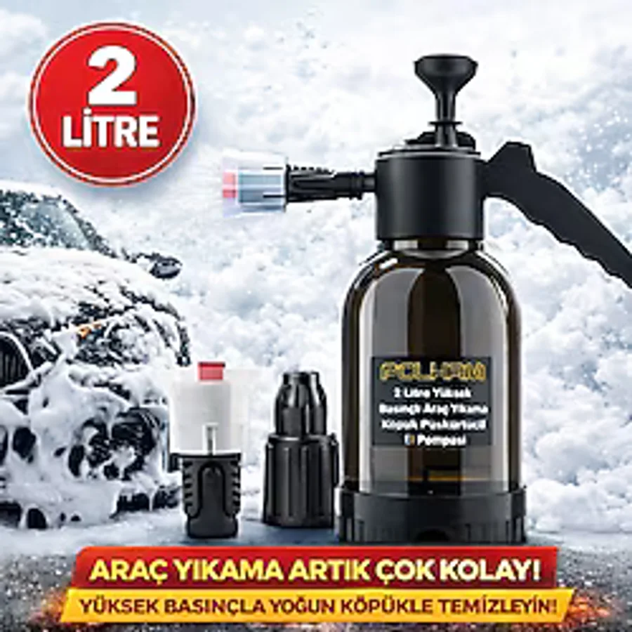 Polham 2 Litre Yüksek Basınçlı Araç Yıkama Köpük Püskürtücü El Pompası, Otomobil, Bahçe, Temizleme Pompası