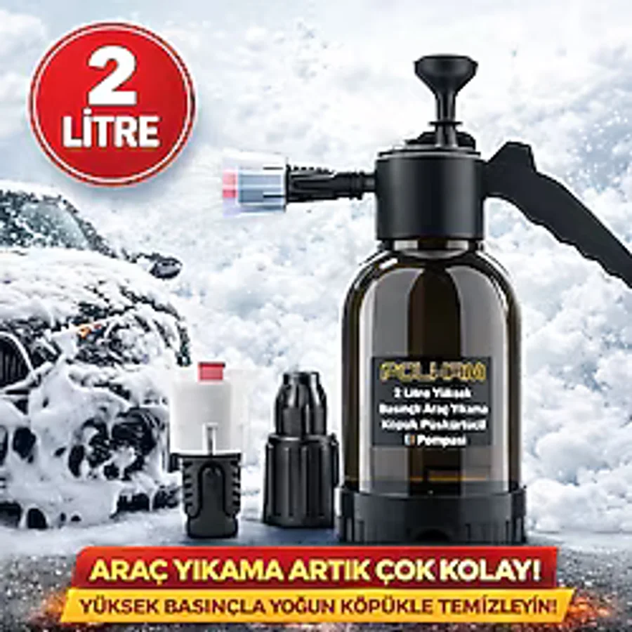 Polham 2lt Yüksek Basınçlı Araç Yıkama Köpük Makinası Oto Yıkama Pompası Basınçlı Köpük Pompası
