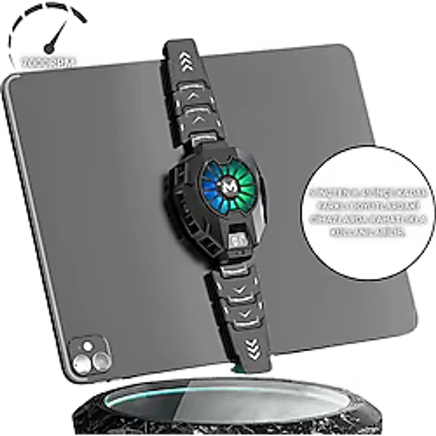 Polham Rgb Işıklı Isı Göstergeli Tablet Ve Telefon Uyumlu 7000Rpm Ultra Güçlü Soğutucu Fan, Ultra Sessiz