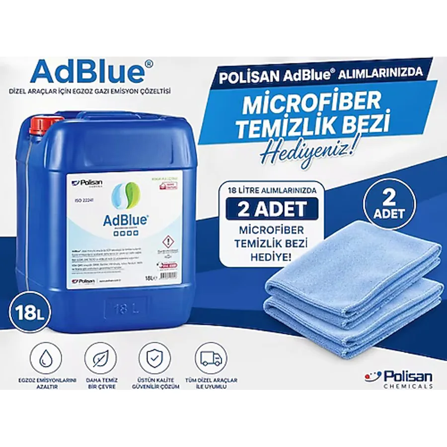 Polisan Adblue Dizel Araçlar İçin Emisyon Azaltıcı Sıvı - 18 Lt.