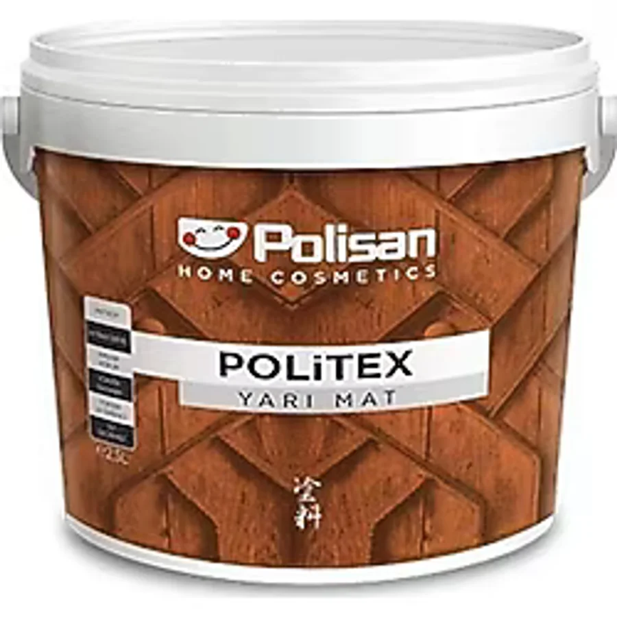Polisan Home Cosmetics Politex Su Bazlı Vernik Yarı Mat 2.5L 187-Teak