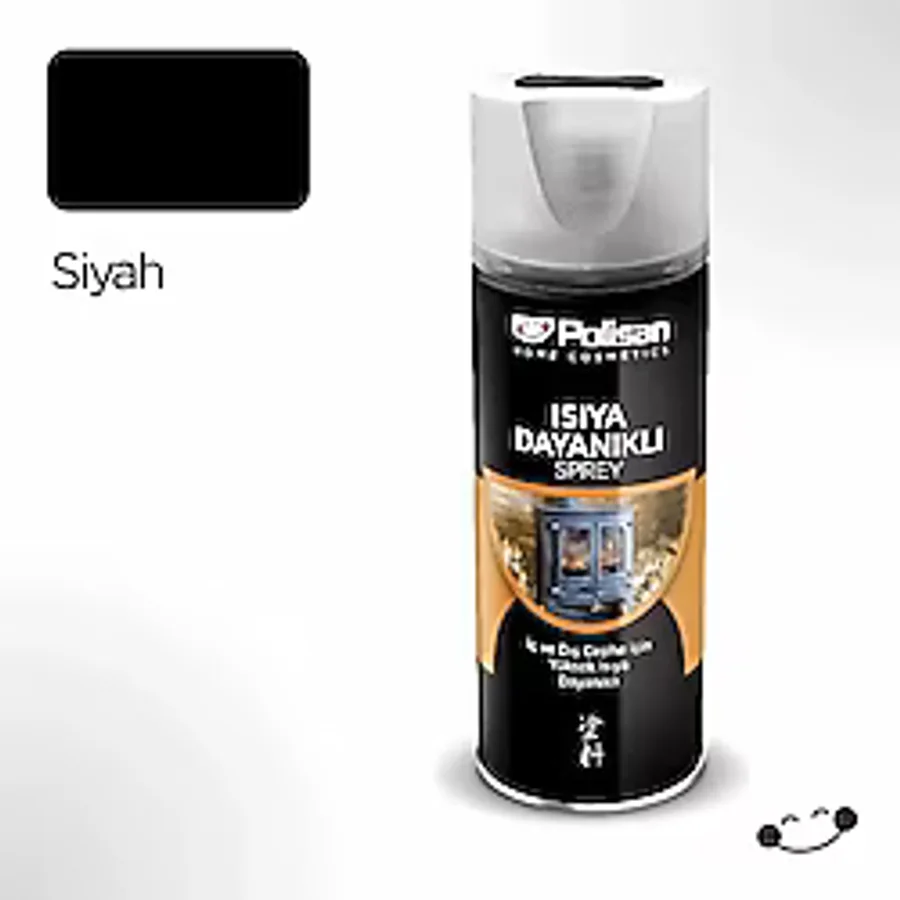 POLİSAN ISIYA DAYANIKLI SPREY BOYA SİYAH 400 ML
