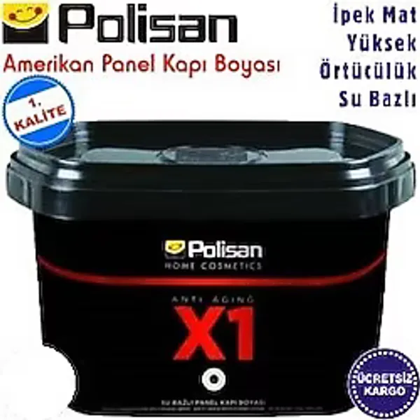 Polisan X1 Beyaz Panel Kapı Boyası Su Bazlı İpek Mat 2.5 L Amerikan Kapılar İçin Özel