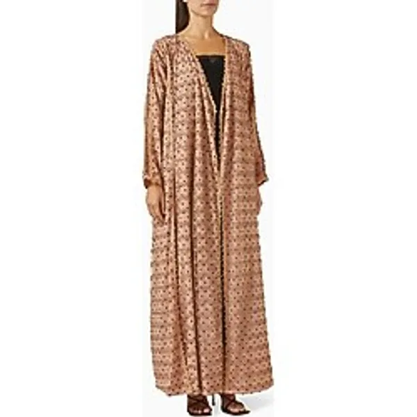 Polka Dot Desenli Abaya Şık ve Rahat Günlük Kullanım İçin Ideal Seçim - Açık Pembe