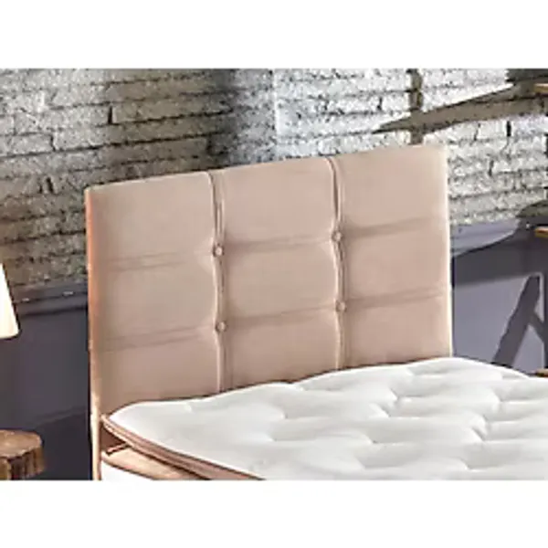 Polo Tek Kişilik Yatak Başlığı - 80 cm Sütlü Kahve Kumaş Başlık