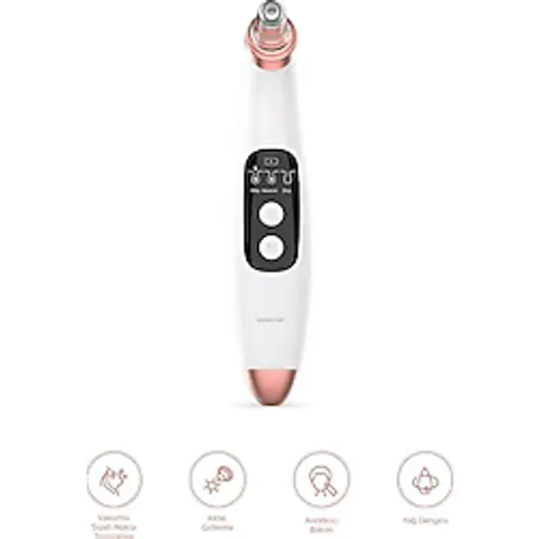Polosmart PSR101 Siyah Nokta Temizleme Cihazı 6 Başlıklı 3 Kademeli Vakumlu Cilt Temizleme Aleti - Beyaz