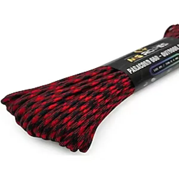 Polyester Paracord İp 660 Lb 4 Mm Kırmızı Siyah 30 Metre