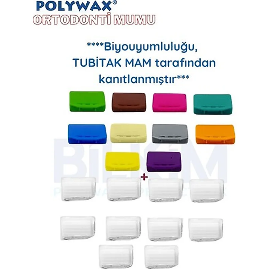 Polywax 20 Adet Ortodonti Mumu- Diş Teli Mumu - Braket Mumu Wax- 10 Karışık Koku + 10 Kokusuz