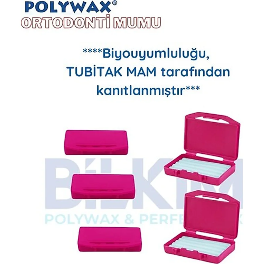 Polywax 5 Adet Çilek Aromalı Ortodonti Mumu- Diş Teli Mumu - Braket Mumu Wax- Ortodontik Wax