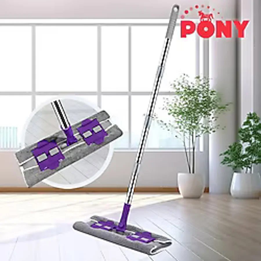 Pony Mandallı Mop Mikrofiber Yüzey Temizlik Seti