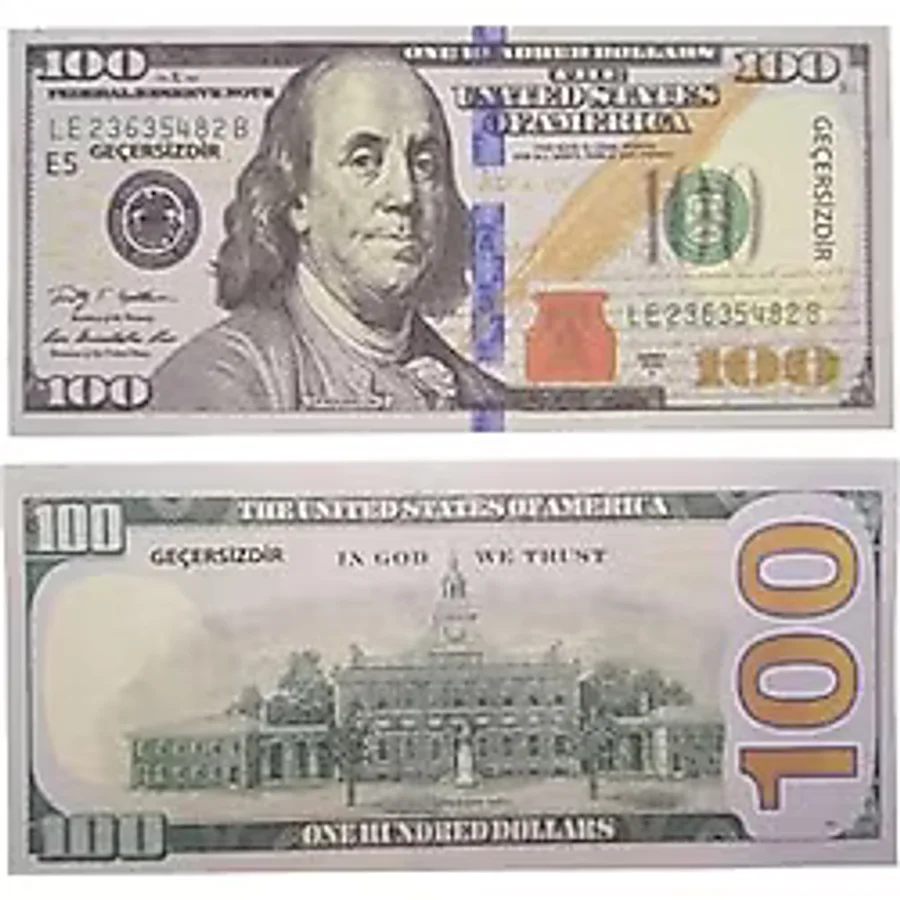 POP KONSOL Geçersiz Şaka Düğün Parası Sahte Para 100 Adet Oyun Parası 100 Dolar PP191004