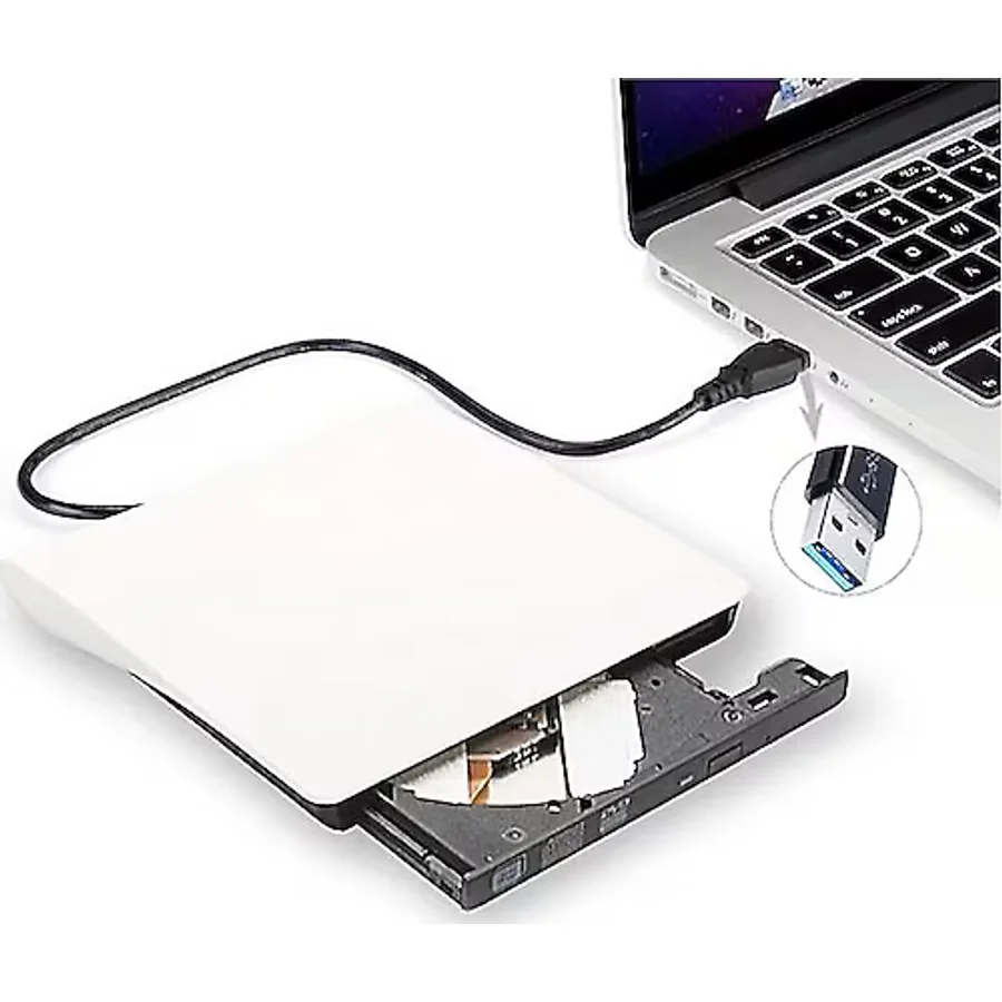 Pop-Up USB 3.0 Harici DVD-RW Optik Sürücü Beyaz