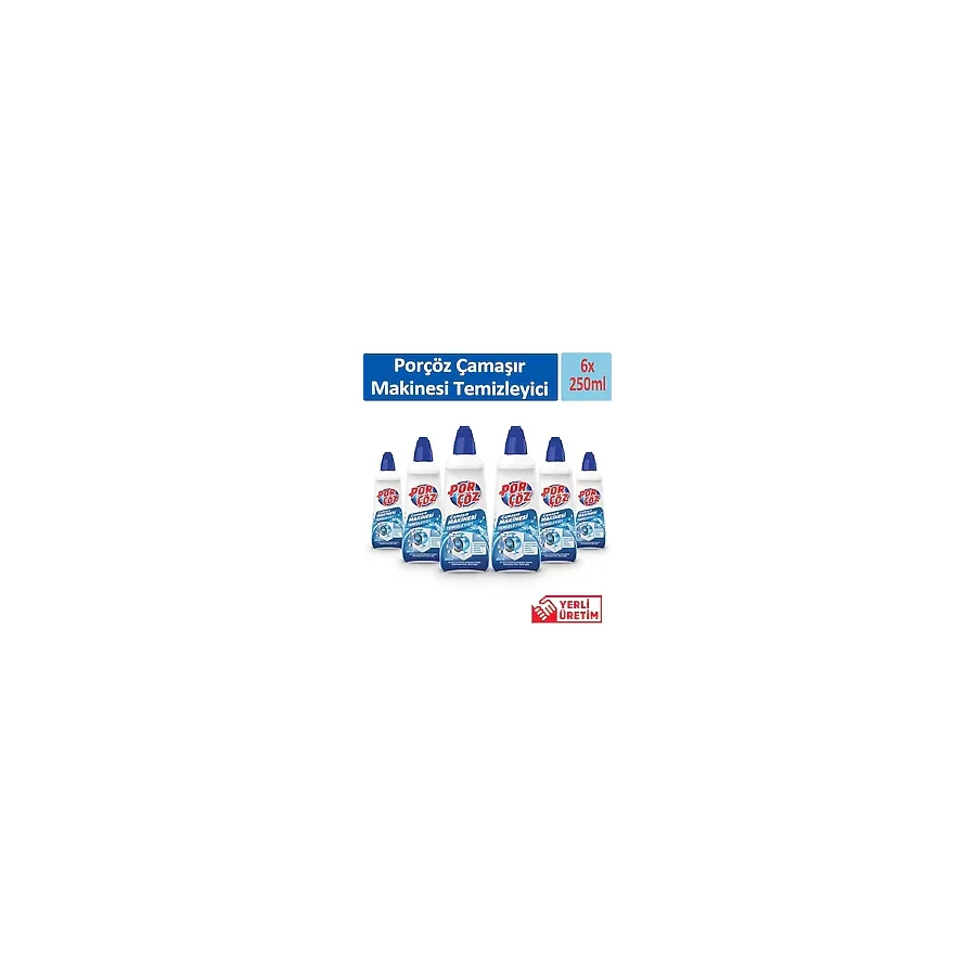 Porçöz Çamaşır Makinesi Temizleyici 250 Ml X 6 Adet