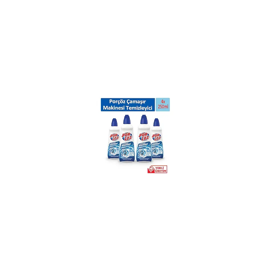 Porçöz Çamaşır Makinesi Temizleyici 4 x 250 ML