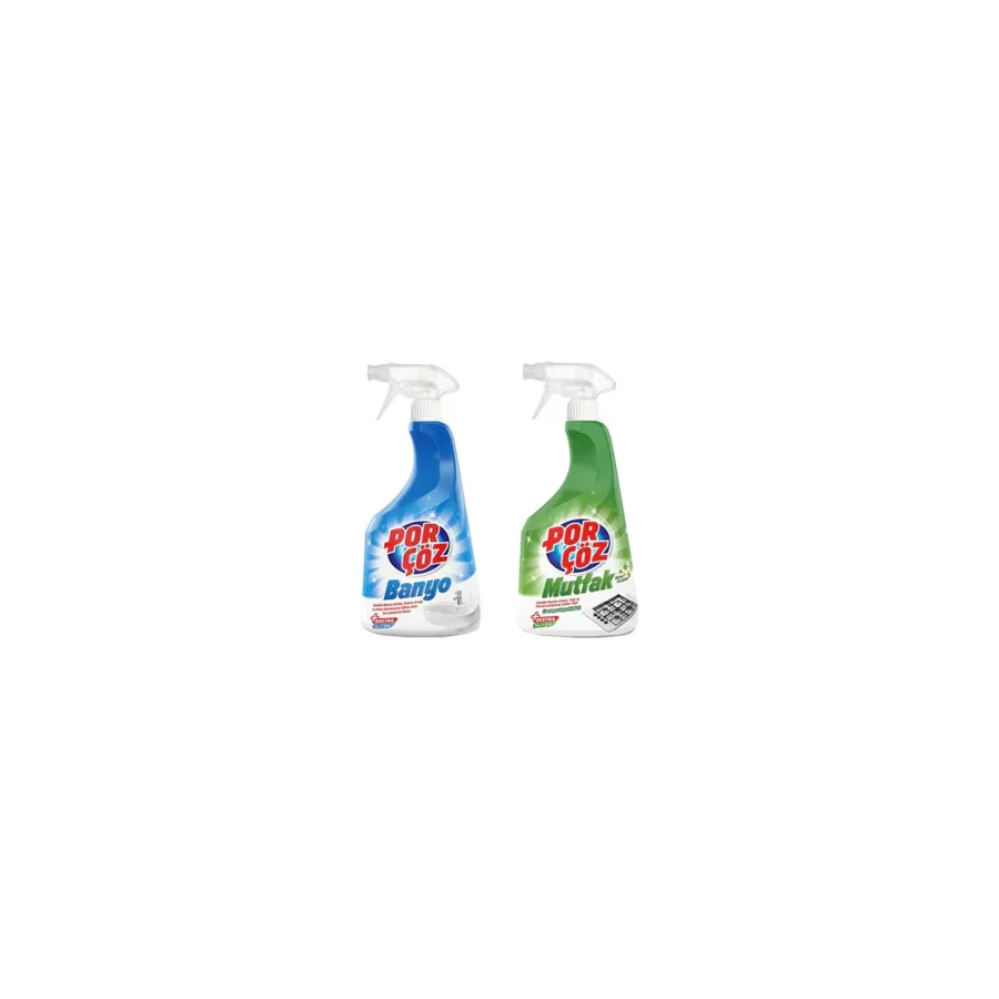 Porçöz Mutfak 750 ml + Banyo Temizleyici Sprey 750 ml