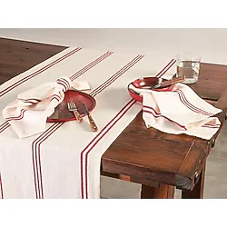 Porland Chantilly Kırmızı Çizgili Pamuk Runner 50x150cm