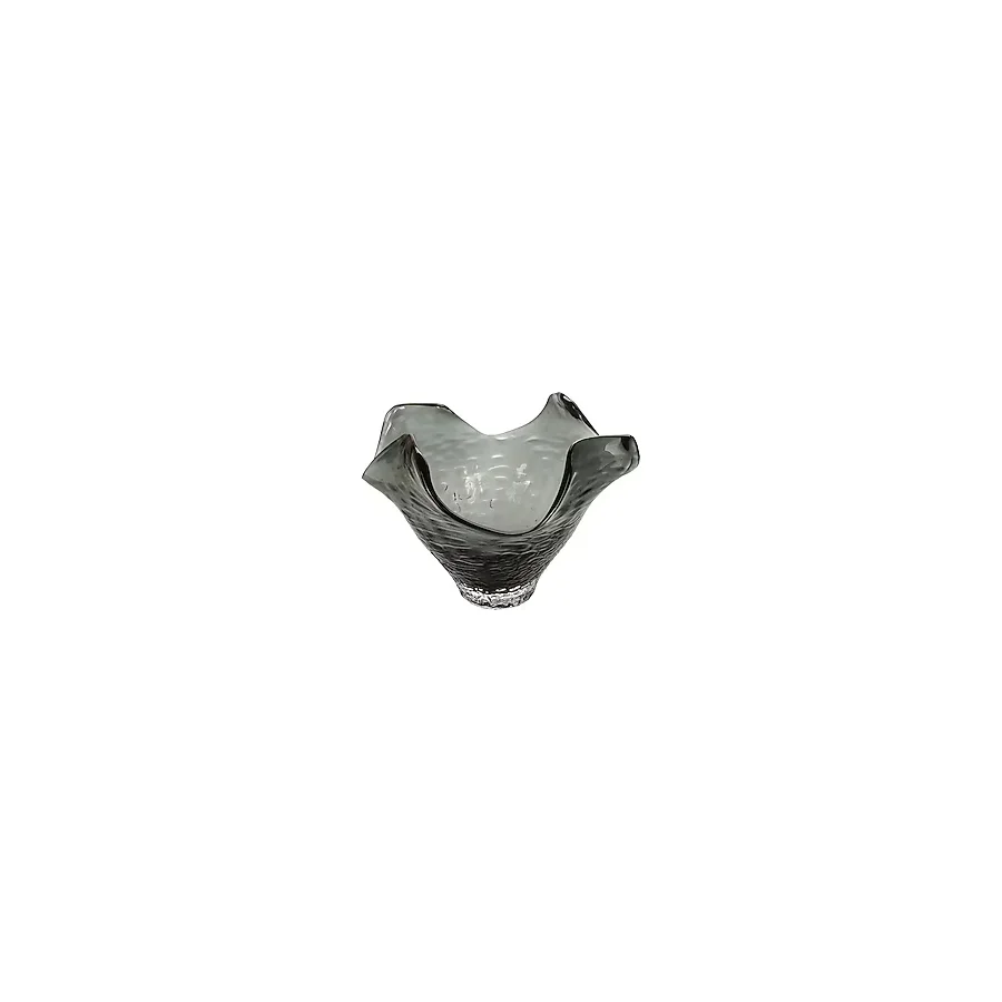 Porland Dalga Cam Gri Bowl 30x21cm