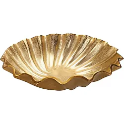 Porland Scallop Altın Rengi Dekoratif Kase 9x38cm