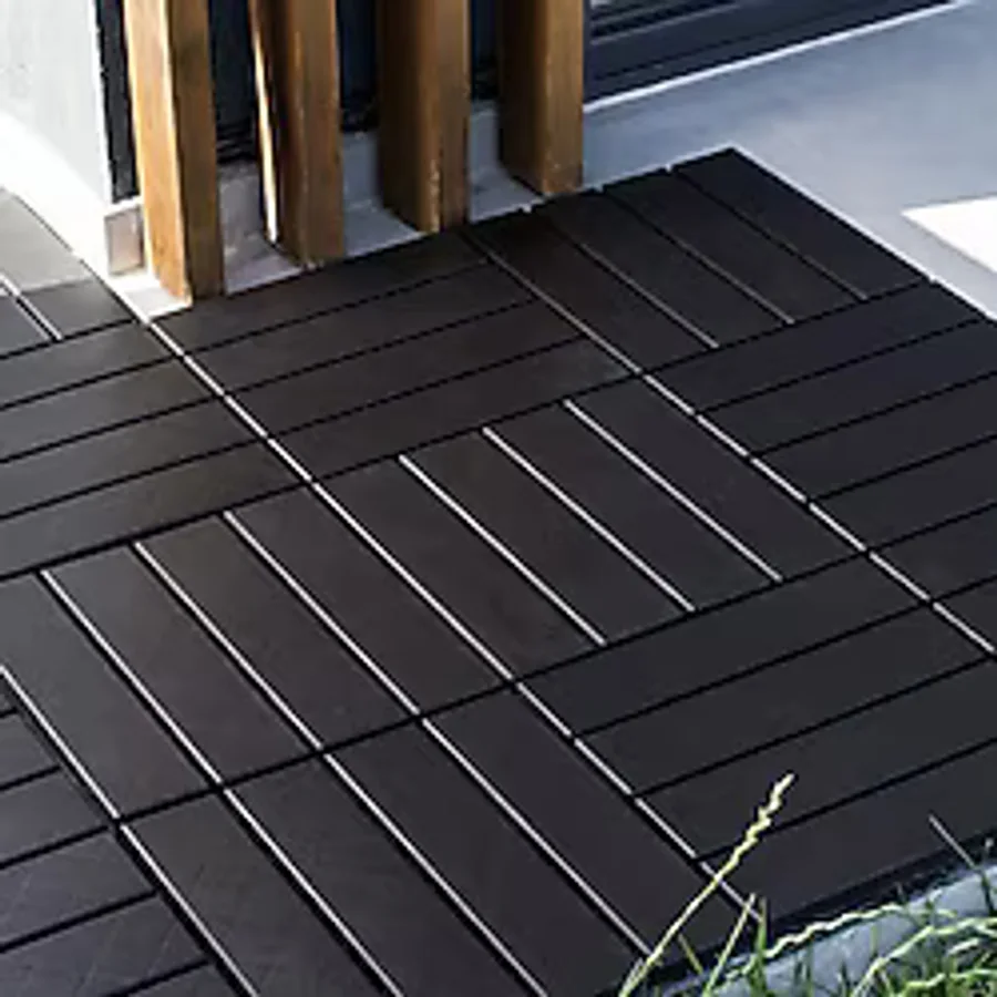 Porsima 1066 Bahçe Balkon Teras Banyo Paspası 18li Zemin Karosu Antrasit