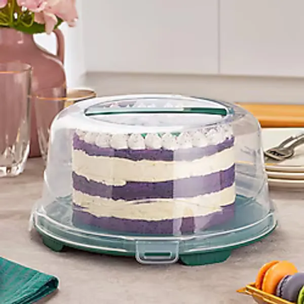 Porsima 1093 Yuvarlak Kek Pasta Fanusu Saklama Kabı 25 CM Yeşil