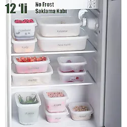 Porsima 1126 12'lı Etiketli No Frost -25°c Derin Dondurucu Mikrodalga Yiyecek Erzak Saklama Kabı Seti Beyaz