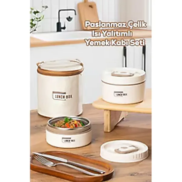 Porsima Isı Yalıtımlı Çanta Paslanmaz Çelik Vakumlu Yemek Termosu Beslenme Kutusu Lunch Box Sefer Tası
