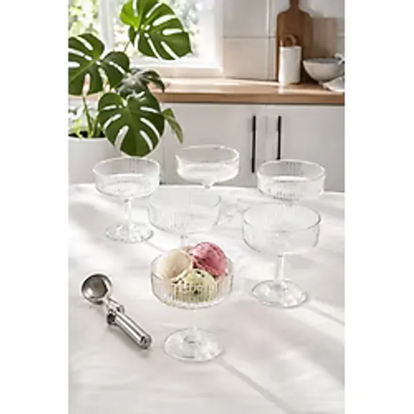 Porsima RYGK0072/6 Clara 6lı Ayaklı Cam Kase Puding Tatlı ve Dondurma Kasesi Lokumluk Şekerlik Kase Seti Çerez Kasesi 225ML - 225 ml
