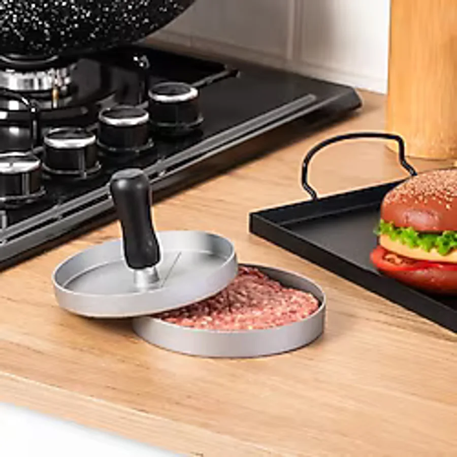 Porsima YK1579 Alüminyum Hamburger ve Köfte Kalıbı Köfte Presi Şekillendirici Burger Press Pratik Köfte Yapma Aparatı