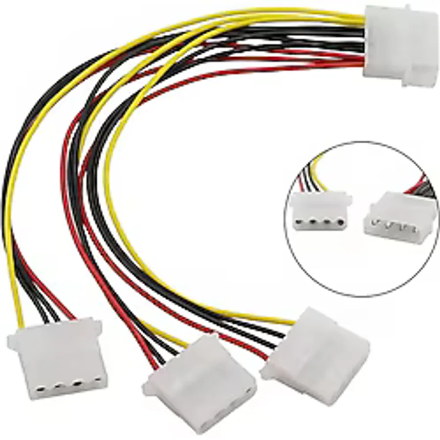 Power Çoklayıcı Kasa İçi 4 Pin Molex 1 Erkek 3 Dişi Kablo
