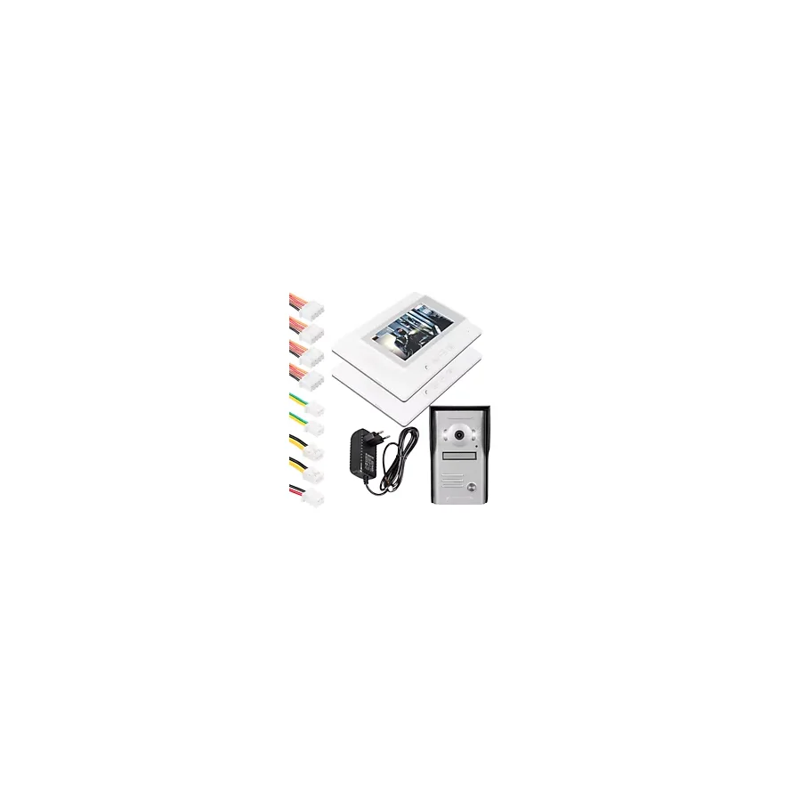 Powermaster 37M 2 Daire 7'' Görüntülü Diafon Kapı Zili Interkom Akıllı Ev Güvenliği Sistemi
