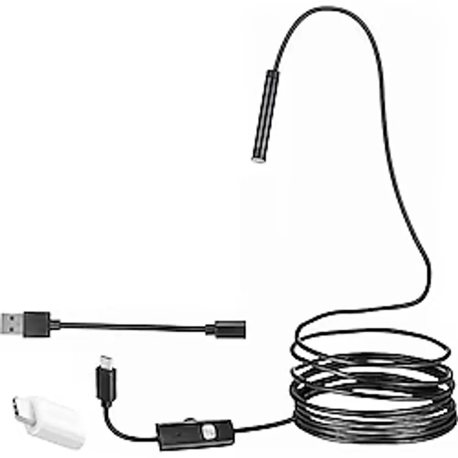 POWERMASTER 3IN1 (MİCRO USB+TYPE C+PC) 7 MM IŞIKLI 5 METRE ENDESKOP YILAN KAMERA