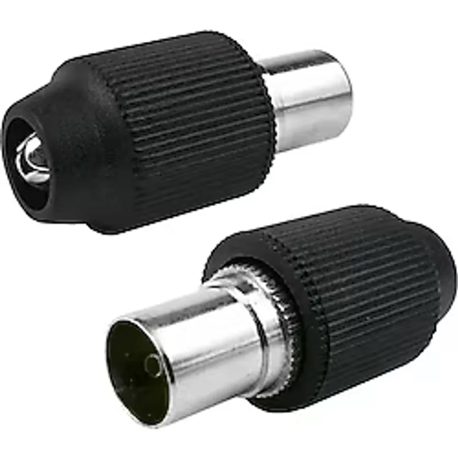 Powermaster 60 Ohm İthal Dışı Siyah Düz Tip Anten Tv Fişi ( 100 Adet)