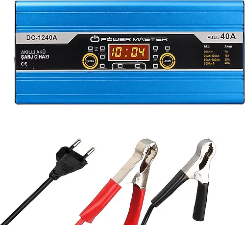 Powermaster DC-1240A 12 V 40 Amper Dijital Ekranlı Akıllı Akü Şarj Cihazı