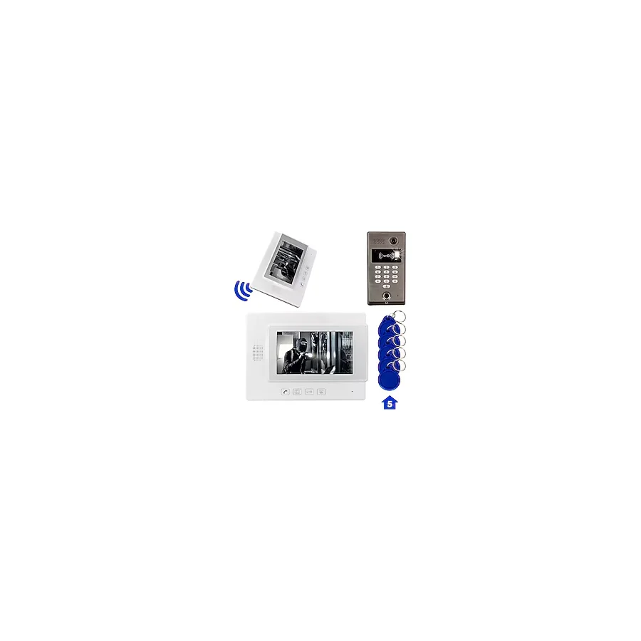 Powermaster Görüntülü Kapı Zili Intercom Tek Dairelik Diafon Kablosuz Gece Görüşlü Şifreli Çipli Parmak İzli