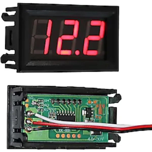 Powermaster Ic278-2 Dijital Voltmetre Dc 5-100 Volt 3 Pin Led Ekranlı Voltaj Göstergesi