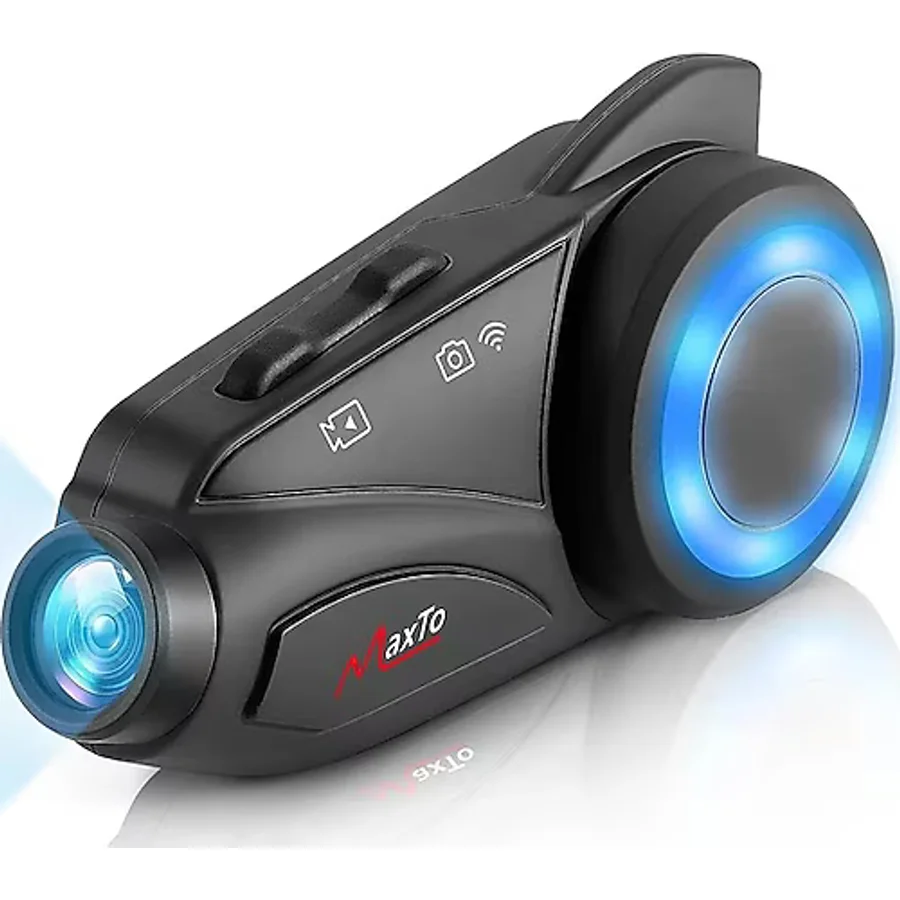Powermaster Maxto M3 1080P Kameralı Motosiklet Bluetooth Intercom Kulaklık (6 Kişi Destekli)