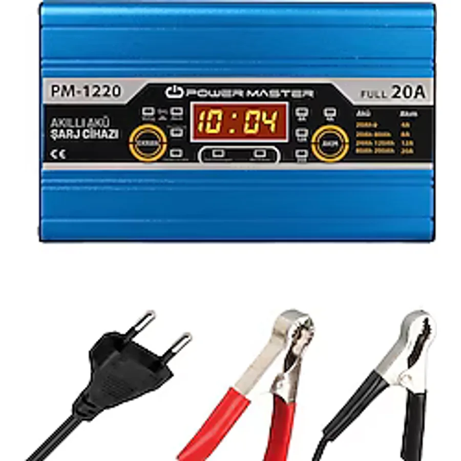 Powermaster PM-1220 12 V 20 Amper Lcd Ekranlı Akü Şarj Cihazı