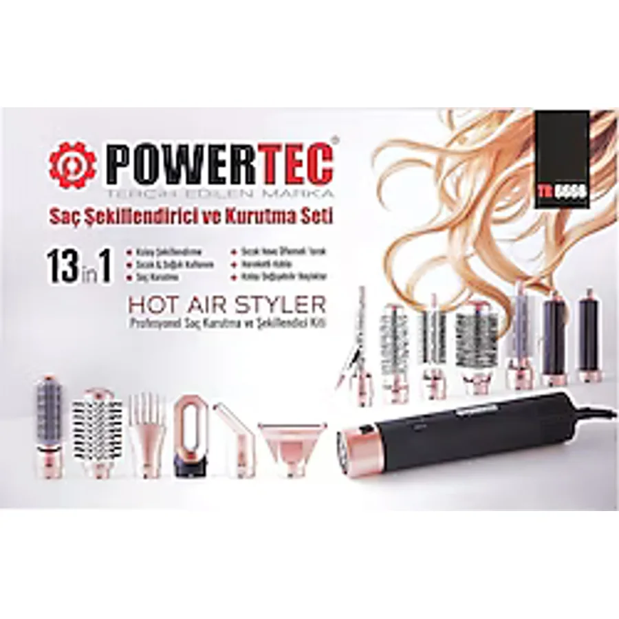 Powertec Ionic TR-6666 13in1 Saç Şekillendirme Seti