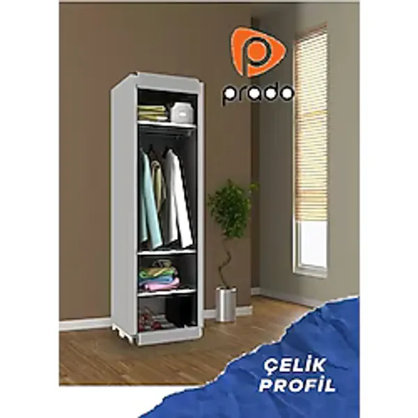 PRADO Slim Fit Varyant Çelik Profilli Bez Dolap