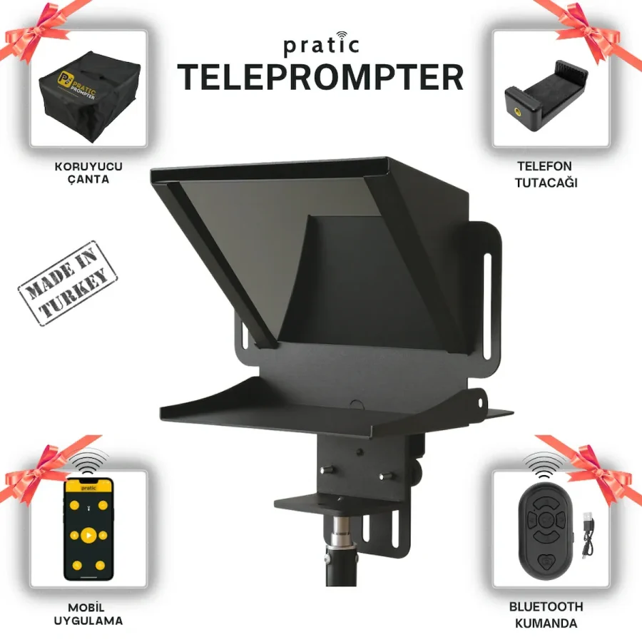 Pratic Prompter Pratic Teleprompter - (Kumanda + Çanta) (Yerli ve Milli Ürün & Yazılım)