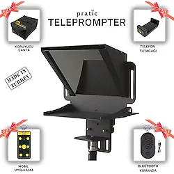 Pratic Teleprompter - (Kumanda + Çanta) (Yerli ve Milli Ürün & Yazılım)
