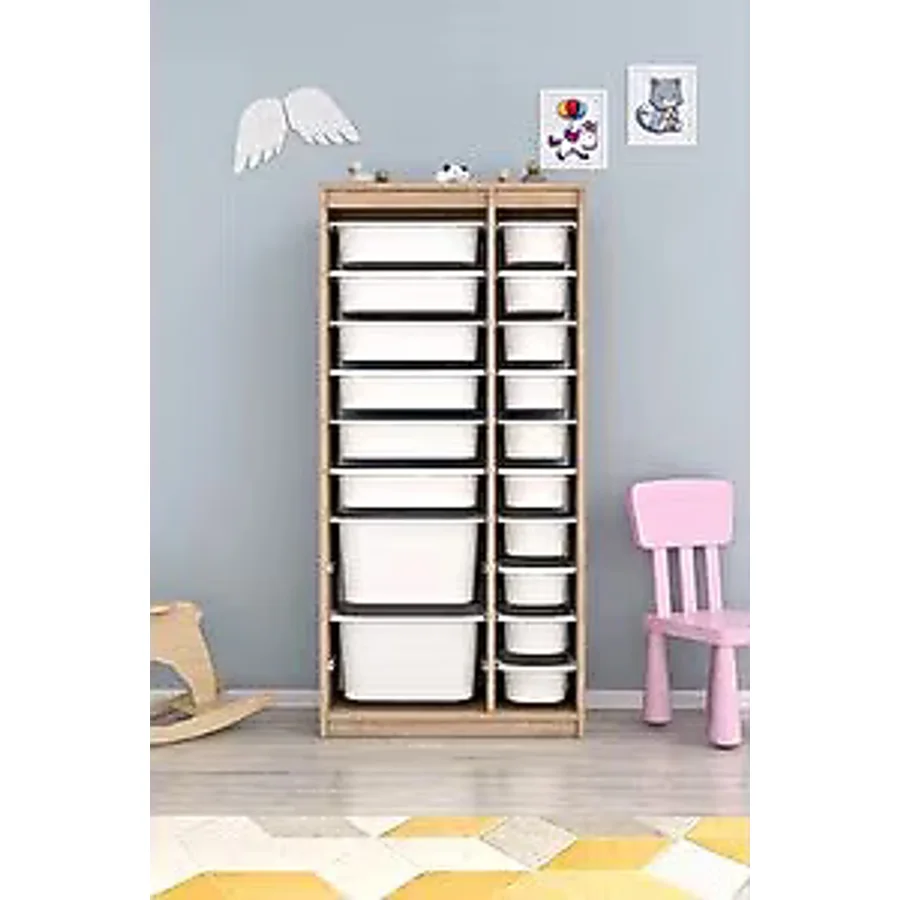 Pratico Alara XS Çok Amaçlı Mutfak Kiler Dolabı Beyaz 18 Sepetli 144 cm Yükseklik 69 cm Genişlik - Sonomo