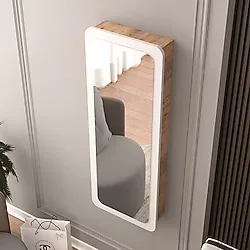 Pratico Aynalı Takı Dolabı Atlantik Çam Beyaz