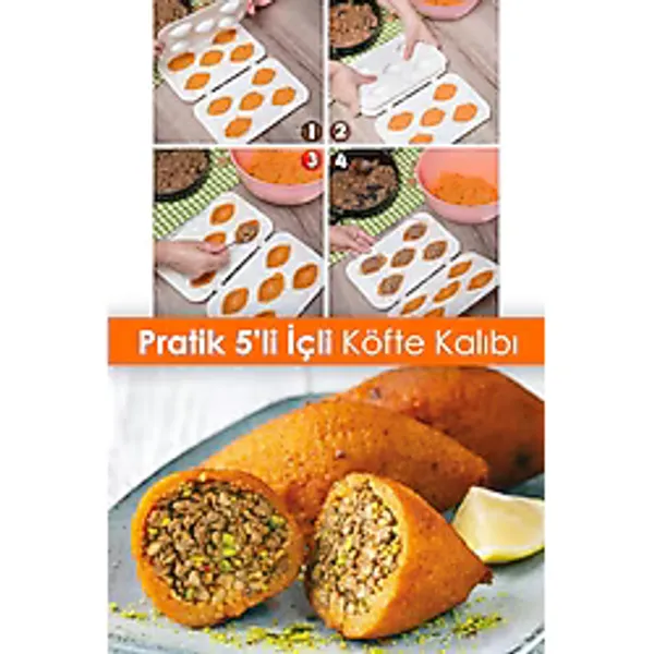 Pratik 5 Li Içli Köfte Kalıbı Içli Köfte Aparatı - Içli Köfte Kalıbı 5 Bölmeli Içli Köfte Kalıbı