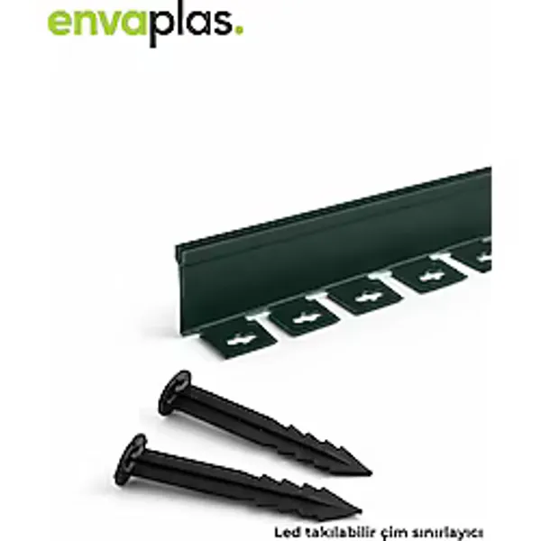 Pratik Garden Envaplas Düz Yeşil Neon LED Takılabilir Çim Ayırıcı 25 M Çim Sınırlayıcı (10X2,5 Mt)