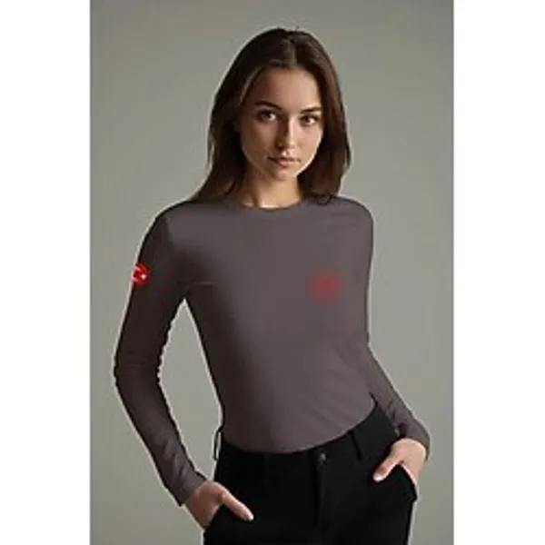 Pratik Medikal Gri 112 Acil Sağlık Bisiklet Yaka Uzun Kollu Tişört Unisex - 2XL