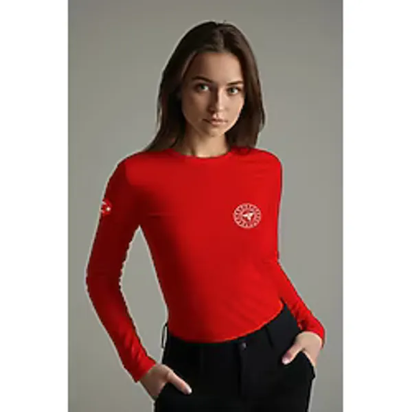 Pratik Medikal Kırmızı 112 Acil Sağlık Bisiklet Yaka Uzun Kollu Tişört Unisex - 2XL
