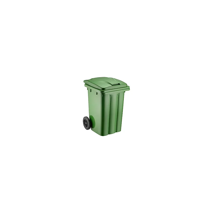 Pratik Shop 80 Lt Çöp Kovası Çöp Konteyneri Isıya Dayanıklı Tekerlekli Kalın ve Sağlam - Yeşil